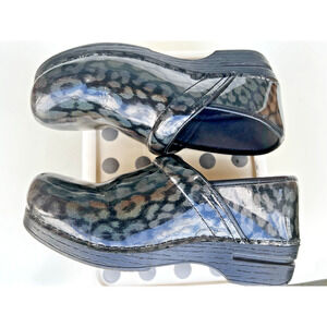 Dansko Women's Professional XP Patent Leather Clog Metallic Leopard/Black Sz 41
